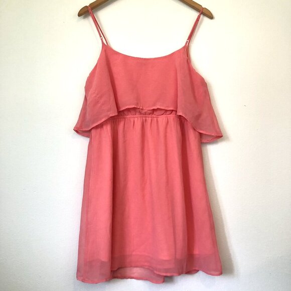 FREEBIRD Pink Boho Flounce Trim Party Wedding Guest Mini Dress Small / Medium ?? - Picture 13 of 14